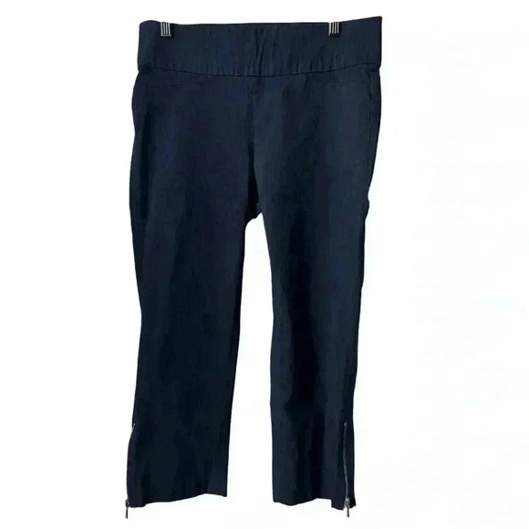 Rafaella Comfort Pull On Capri Elastic Waistband Zipper Ankle Women Size 8P - Picture 1 of 8